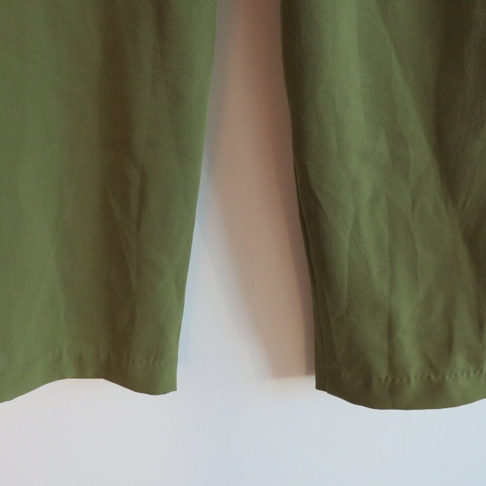 JASON WU High Rise Pleated Crepe Pants in Khaki Green Minimalist - Size US 2 - Picture 11 of 12